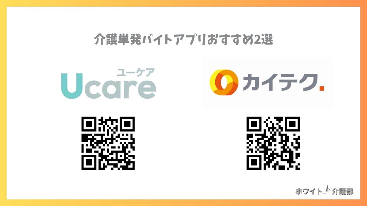 ユーケアとカイテク オリジナル図解。アプリのQRコード付き。