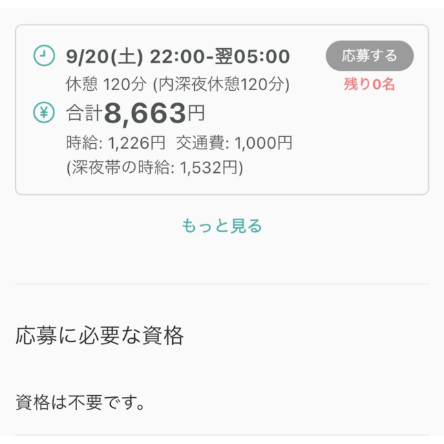実際のUcare無資格OK求人募集の概要