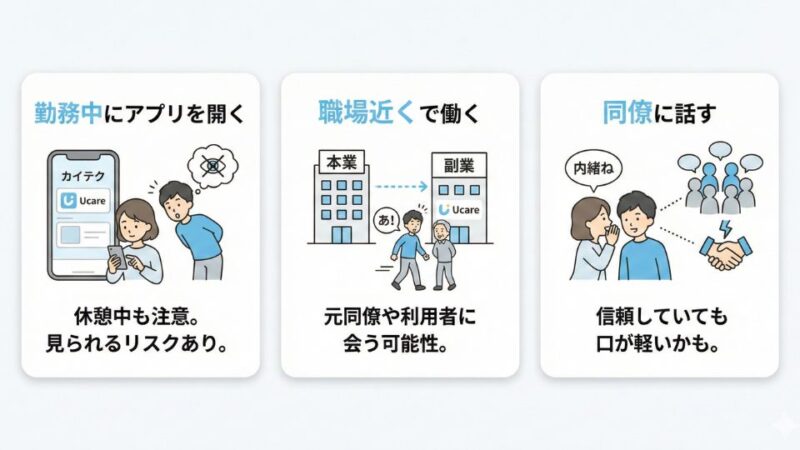 カイテクやUcareの副業がバレる理由対策をシンプルにした図解