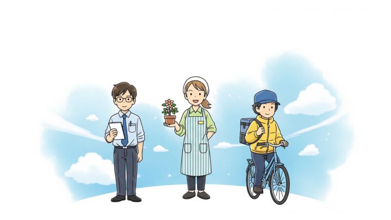 シェアフルに多様な求人があることを表現したイメージ図