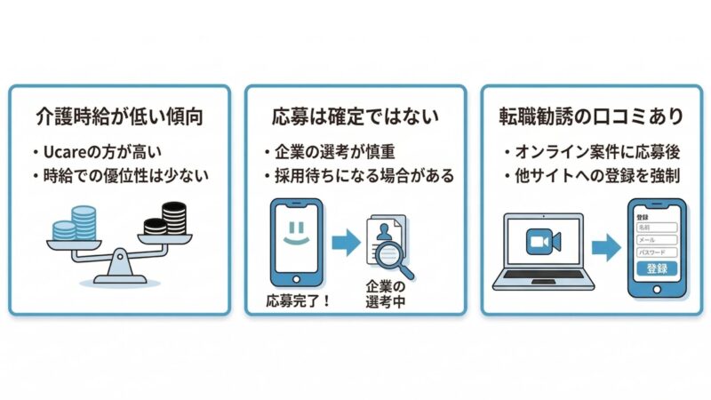 シェアフルを介護士と看護師が使うデメリットをわかりやすくした図解
