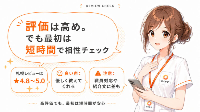カイテク札幌求人の評価を紹介した図解